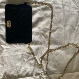 Black velvet crossbody